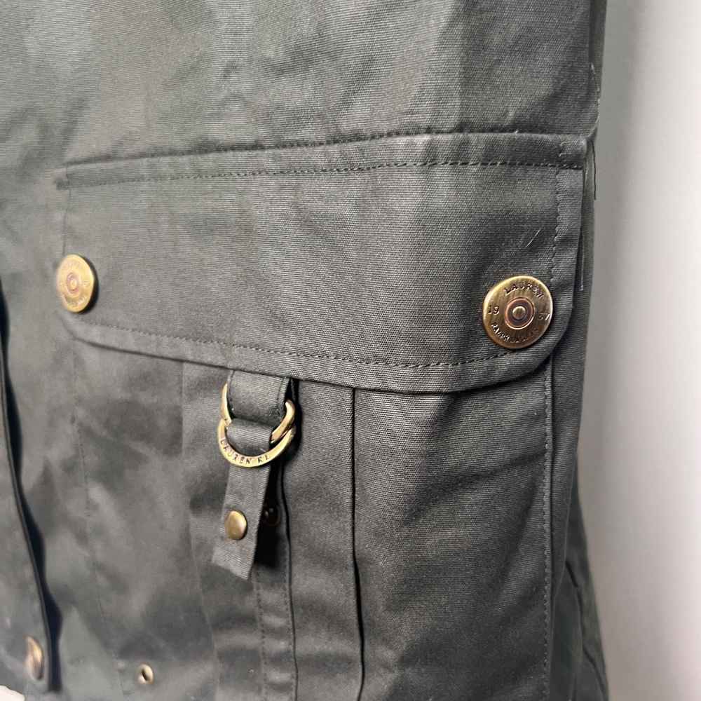 Lauren Ralph Lauren Women’s Olive Green Field Jacket Petite Sml Corduroy Collar - Picture 8 of 11